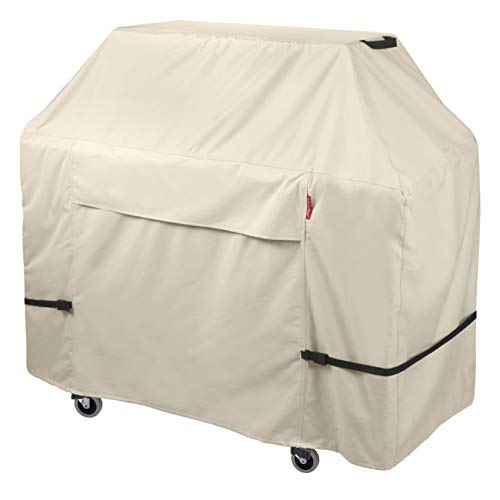 Porch Shield 54W x 24D x 46H inch Premium Gas Grill Cover Up to 52 inch - Waterproof 600D BBQ Covers for Weber, Brinkmann, Char-Broil and More, Light Tan