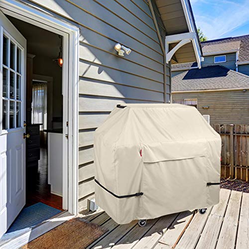 Porch Shield 54W x 24D x 46H inch Premium Gas Grill Cover Up to 52 inch - Waterproof 600D BBQ Covers for Weber, Brinkmann, Char-Broil and More, Light Tan