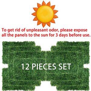 12pcs 24x16 inch Grass Wall Backdrop Greenery Garden Privacy Panels Screen for Outdoor Indoor Fence Backyard and Wall Decor, Realistic Artificial Boxwood Panels Topiary Hedge Plants (12pcs Set)