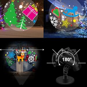 Christmas Projector Lights with Santa, Snowflakes Images, Plug and Play Holiday Projector Light, Area Coverage Holiday Projector for Christmas Theme Parties, Good for Close Proximity Wall or Indoor