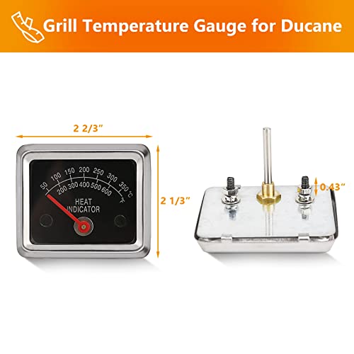 Hisencn BBQ Barbecue Stainless Steel Grill Temperature Temp Gauge Thermometer Replacement for Ducane 30400040, 30400041, 30400042, 30400043, 30400045 Meat Cooking Heat Indicator