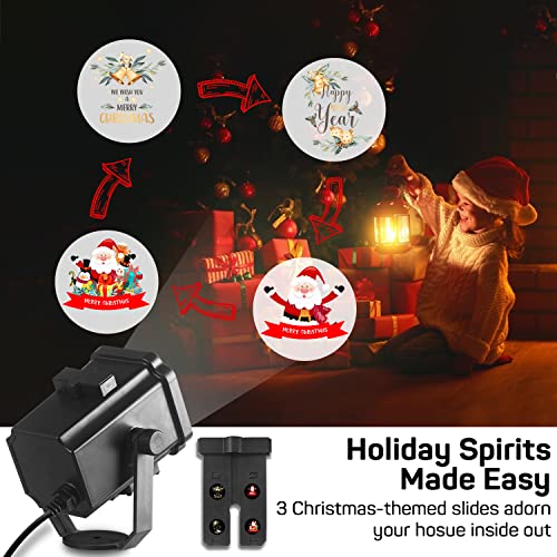 Dr. Prepare Holiday Projector Lights Outdoor, Christmas Lights Projector with 12 Patterns and Ground Stake, Waterproof Outdoor Christmas Decorations for Party, Home, Yard, Garden