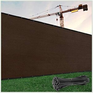 colourtree 5′ x 50′ brown fence privacy screen windscreen cover fabric shade tarp netting mesh cloth – commercial grade 170 gsm – cable zip ties included – we make custom size