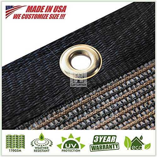 ColourTree 5' x 50' Brown Fence Privacy Screen Windscreen Cover Fabric Shade Tarp Netting Mesh Cloth - Commercial Grade 170 GSM - Cable Zip Ties Included - We Make Custom Size