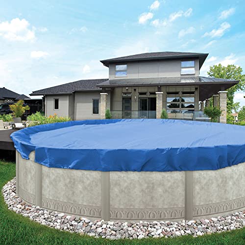 SunnyRoyal Pool Cover for Above Ground Pools,16ft Round Winter Pool Cover for 12ft Swimming Pools,Pool Safety Cover UV-Resistant(16', Blue)