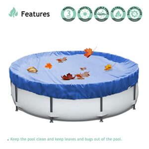 SunnyRoyal Pool Cover for Above Ground Pools,16ft Round Winter Pool Cover for 12ft Swimming Pools,Pool Safety Cover UV-Resistant(16', Blue)