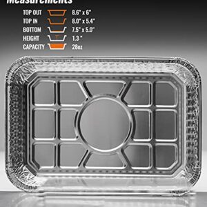 NUPICK 30 Pack 6415 Drip Pans Compatible for Weber Spirit Series, Genesis Series, Q Series Grills, Disposable Aluminum Foil Grease Trays, 8.5" x 6"