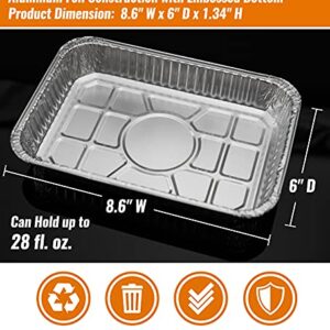 NUPICK 30 Pack 6415 Drip Pans Compatible for Weber Spirit Series, Genesis Series, Q Series Grills, Disposable Aluminum Foil Grease Trays, 8.5" x 6"