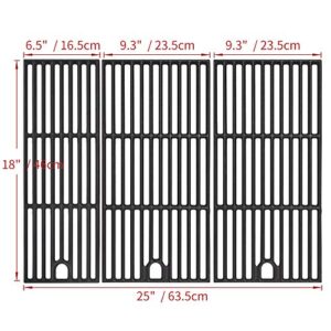 Rejekar Cast Iron Grill Grates Cooking Grid Parts 18" for Charbroil Performance 463377017, 463376018P2, 463376117, 463377117, 463673617 475 4 Burner Cart Liquid Propane Gas Grill, 5-Burner 463347519