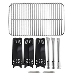 bbqration replacement kit for char-broil classic 360 3-burner, g320-0200-w1, g215-0203-w,463742418, cooking grate, burner, heat plates shield tent, crossover tube