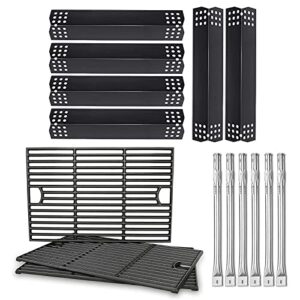 hisencn grill parts kit for home depot nexgrill 720-0896e 720-0896b 720-0896c gas grill, stainless steel pipe burners, grill grates, heat plates tent sheids flame tamers grill replacement kit