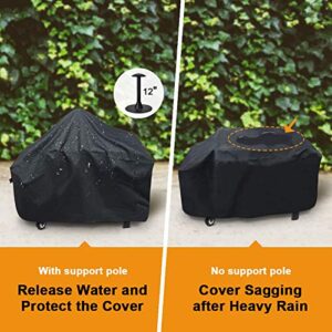 i COVER 36 inch Griddle Cover for Blackstone, 600D Heavy Duty Waterproof Canvas Flat Top Gas Grill Cover for Blackstone 36" Griddle Cooking Station 1554 1825 for Camp Chef 600 with Support Pole