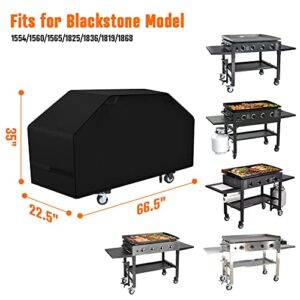 i COVER 36 inch Griddle Cover for Blackstone, 600D Heavy Duty Waterproof Canvas Flat Top Gas Grill Cover for Blackstone 36" Griddle Cooking Station 1554 1825 for Camp Chef 600 with Support Pole