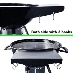 QuliMetal Grill Table Shelf and BBQ Whirlpool for Weber 22 Inches Kettle Charcoal Grills