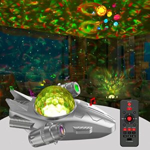 star projector galaxy light for bedroom, galaxy light projector for kids with music, remote timer starry night light projector for ceiling/xmas/bedroom/decor. (grey)