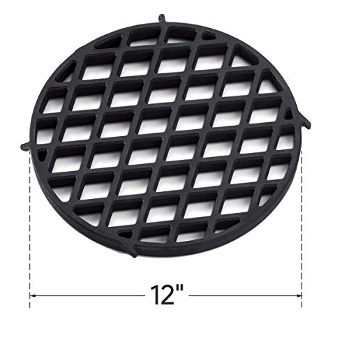 soldbbq 8834 Enameled Cast Iron 12" Gourmet BBQ System Sear Grate for Weber Original Kettle Premium 22-inch Charcoal Grill, 22'' Smokers, Replacement Parts for Weber 22" Performer Premium Grill…