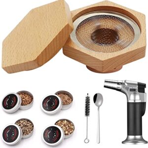 Cocktail Smoker Kit, Old Fashioned Smoker Kit, Bourbon Whiskey Smoker Infuser Kit with 4PCS Wood Chips - Gifts for Fathers Day, Lover, Men, Friends