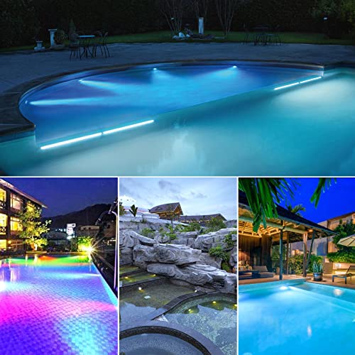 UFOUCUSLLUM Pool Lights for Inground Pools Waterproof 12V 38W IP68 7 RGB Color Changing, Led Pool Lights for Inground Pool with Remote Controller, Pool Lights for Inground Pool Light Fixture