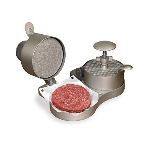 Weston Burger Express Double Hamburger Press with Patty Ejector , Makes 4 1/2" Patties, 1/4lb to 3/4lb,Grey