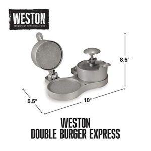 Weston Burger Express Double Hamburger Press with Patty Ejector , Makes 4 1/2" Patties, 1/4lb to 3/4lb,Grey