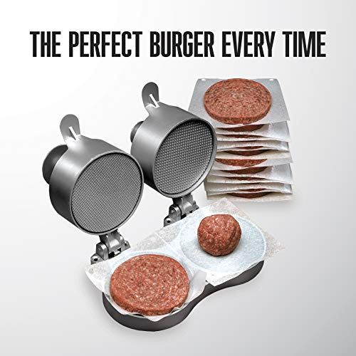 Weston Burger Express Double Hamburger Press with Patty Ejector , Makes 4 1/2" Patties, 1/4lb to 3/4lb,Grey