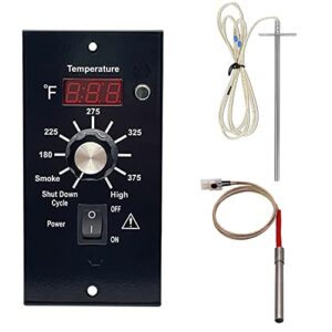 replacement for traeger digital controller kit, compatible with traeger pellet wood pellet grills, with 7″ rtd temperature sensor and igniter hot rod kit