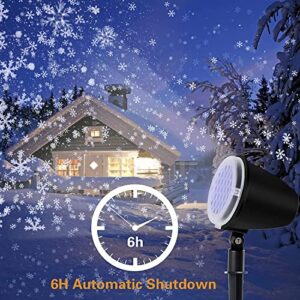 Christmas Projector Lights Outdoor, Snowflake Projector Lights for Christmas Decorations, IP65 Waterproof Christmas Light Projector for Outdoor and Indoor, House, Wall, New Year Gift(Black)