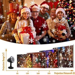 Christmas Projector Lights Outdoor, Snowflake Projector Lights for Christmas Decorations, IP65 Waterproof Christmas Light Projector for Outdoor and Indoor, House, Wall, New Year Gift(Black)