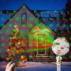 christmas projector lights outdoor, waterproof christmas laser lights with remote control landscape spotlight 12 patterns dynamic static display for holiday party house garden yard decorations