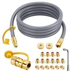 5249 propane to natural gas conversion kit, 10ft 3/8” natural gas hose with quick connect fitting, compatible with blackstone 28″&36″griddles, tailgater & single burner rec stove