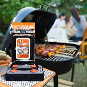 Q-Swiper BBQ Grill Cleaner Gift Bundle Set - 1 Q-Swiper Grill Brush, 65 Q-Swiper Grill Cleaning Wipes and 2 Q-Swiper Reusable Grill Cloths. Safe Way to Clean BBQ Grill Grates and Grill Exterior.