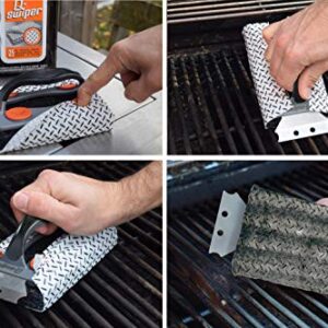 Q-Swiper BBQ Grill Cleaner Gift Bundle Set - 1 Q-Swiper Grill Brush, 65 Q-Swiper Grill Cleaning Wipes and 2 Q-Swiper Reusable Grill Cloths. Safe Way to Clean BBQ Grill Grates and Grill Exterior.