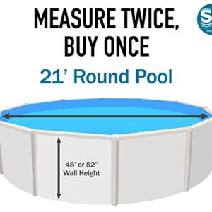 Smartline Boulder Swirl 21-Foot Round Liner | Overlap Style | 48-to-52-Inch Wall Height | 25 Gauge Virgin Vinyl | Designed for Steel Sided Above-Ground Swimming Pools