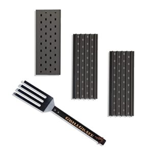 grillgrate 13.75″ grillgrate set of 3 (interlocking) + grilling tool – premium replacement grilling grates for the traeger tailgater, traeger junior 20, masterbuilt 560, and any grill 13.75″ deep