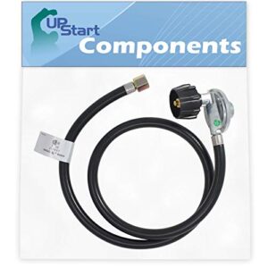 upstart components bbq gas grill propane regulator hose replacement parts for weber summit e-650 lp (2009) – compatible barbeque 41 inch regulator and hose