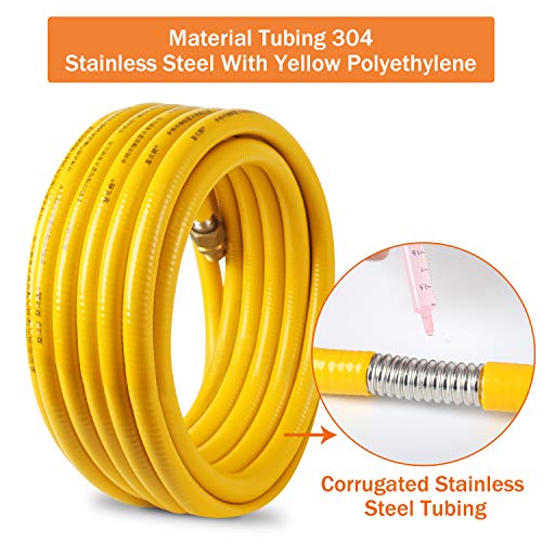 3/4" Tubing Pipe KIT 150ft,Corrugated Stainless Steel Tubing with 2 Male Fittings (150FT)