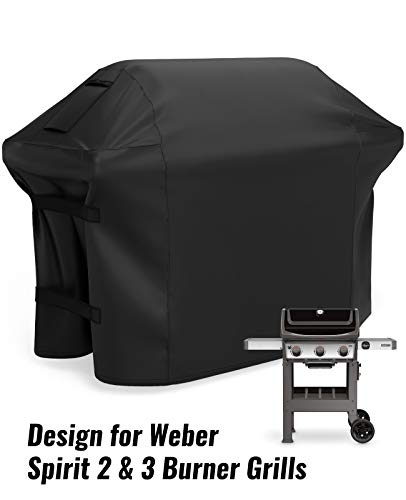 NUPICK 7106 for Weber Spirit 2 & 3 Burner Grill, 52 Inch Grill Cover for Spirit 210/310, Spirit II E210/E310, Fits for Spirit 200 & 300 Series Gas Grill, Come with 3-Side Grill Brush