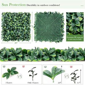 Giantex 12PCS 20x20inch Artificial Boxwood Panels Garden Privacy Fence Screen, 33.3 Sq.ft Faux Greenery Wall Privacy Hedge for Wedding Decor Fence Backdrop, Patio Topiary Hedge Protective Screen