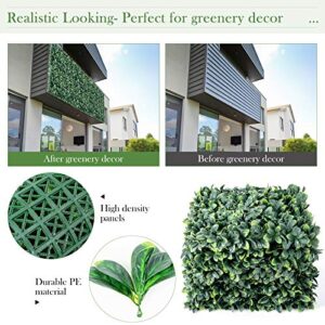 Giantex 12PCS 20x20inch Artificial Boxwood Panels Garden Privacy Fence Screen, 33.3 Sq.ft Faux Greenery Wall Privacy Hedge for Wedding Decor Fence Backdrop, Patio Topiary Hedge Protective Screen