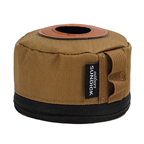 GZYF Portable Gas Tank Protective Case Fuel Cylinder Canister Storage Cover for Traveling Accessories Hiking Cooking Supplies BBQ, Brown S