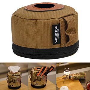 GZYF Portable Gas Tank Protective Case Fuel Cylinder Canister Storage Cover for Traveling Accessories Hiking Cooking Supplies BBQ, Brown S