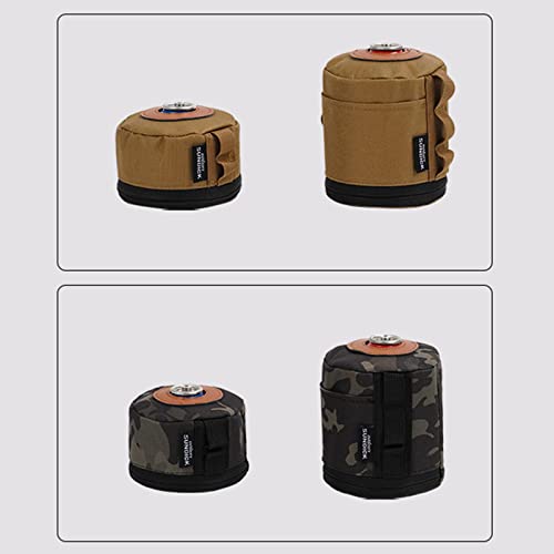 GZYF Portable Gas Tank Protective Case Fuel Cylinder Canister Storage Cover for Traveling Accessories Hiking Cooking Supplies BBQ, Brown S