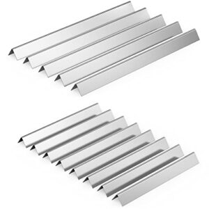 onlyfire stainless steel flavorizer bars gas grill heat plates replacement for weber 7538, set of 13, 8 short and 5 long bars