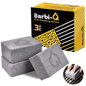 barbi-q grill cleaning bricks – grill stone | griddle cleaner block – stone brick cleaner for bbq | grills | racks | flat top grill | pool | toilet cleaner – (pack of 3)