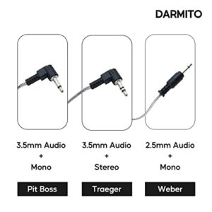 Darmito 2 Packs Replacement Meat Probe Compatible for Traeger Pellet Grills,Pellet Smokers and Traeger Controller Board,Waterproof BBQ Temperature Probe,3.5mm Plug and Grill Clips