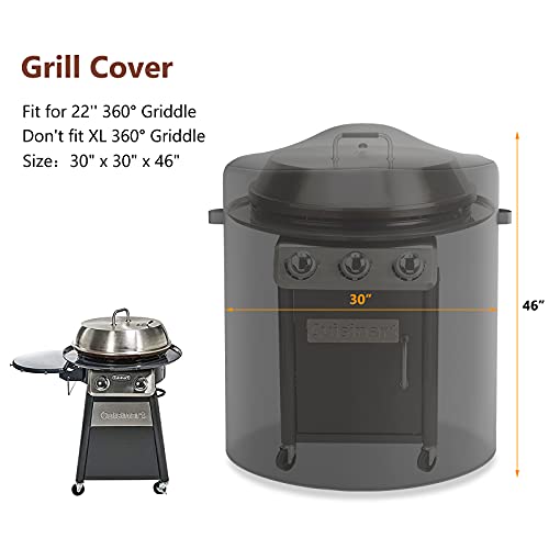 QuliMetal Grill Cover for 22" CGG-888 360 Griddle, Heavy Duty Griddle Cover for Cuisinart CGWM-003 360° Griddle Cooking Center