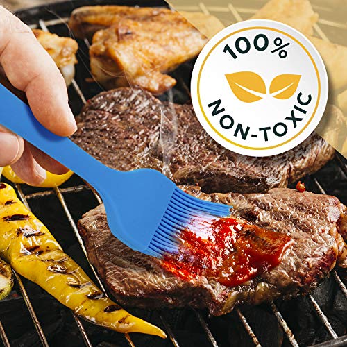 Ignite Lifestyle Silicone Pastry Brush - 2pcs Basting Brush for Cooking, Baking & BBQ - Easy to Clean Grill Brush - Heat Resistant Silicone Brush - Basting Brushes Kitchen - BBQ Brush - Large & Small