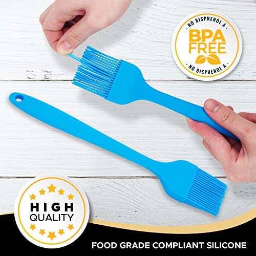 Ignite Lifestyle Silicone Pastry Brush - 2pcs Basting Brush for Cooking, Baking & BBQ - Easy to Clean Grill Brush - Heat Resistant Silicone Brush - Basting Brushes Kitchen - BBQ Brush - Large & Small