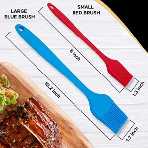 Ignite Lifestyle Silicone Pastry Brush - 2pcs Basting Brush for Cooking, Baking & BBQ - Easy to Clean Grill Brush - Heat Resistant Silicone Brush - Basting Brushes Kitchen - BBQ Brush - Large & Small