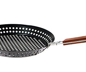 Mr. Bar-B-Q 06750X Heavy Duty Non-Stick Grilling Skillet | Rust Resistant Grill Pan with Handles | Easy to Use Grilling Accessories | Non-Stick Surface | Great for Seafood & Vegetables